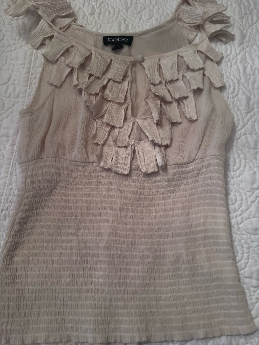 bebe Blush Ruffle Front Top - Picture 2 of 2